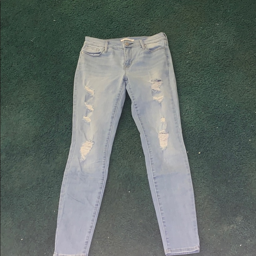 ripped blue jeans